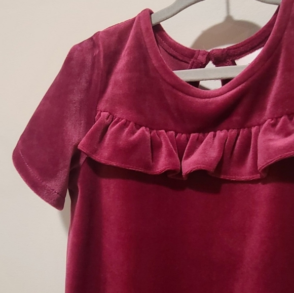 okie dokie Other - Soft velvety velour flutter-sleeve dress for toddler girl, size 4T